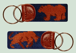 South Carolina Flag on Blue Key Fob